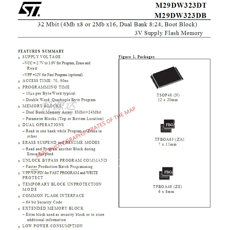 5 ชิ้น/ล็อต M29DW323DB70N6E TSOP48 M29DW323DB ในสต็อก
