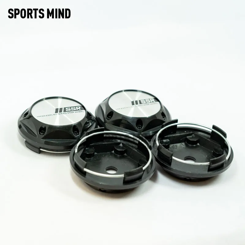 4PCS/lot 68MM Car Wheel Center Hub Caps for SSR PRODUCED BY SPEED STAR WHEEL Emblem Logo chrome / black car Styling accessories