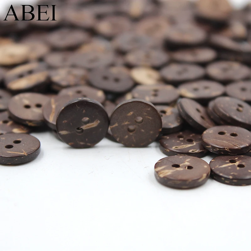 11mm 100pcs/lot Natural 2-Holes Round Coconet Buttons Sew Tools Accessories Handmade Scrapbook Wedding Crafts DIY Wooden Button