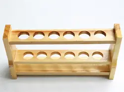 Wooden Test Tube Rack, 6 Hole diameter 22mm and Pins-Solid Wood.
