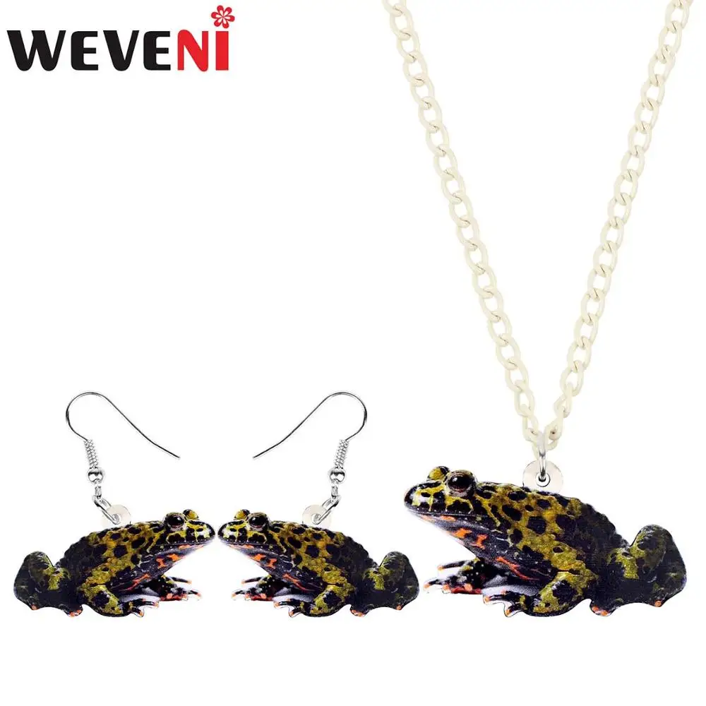 WEVENI Acrylic Jewelry Sets Unique Wild Spot Forg Necklace Earrings Women Fashion Insect Pendant For Female Girls Charms Gift