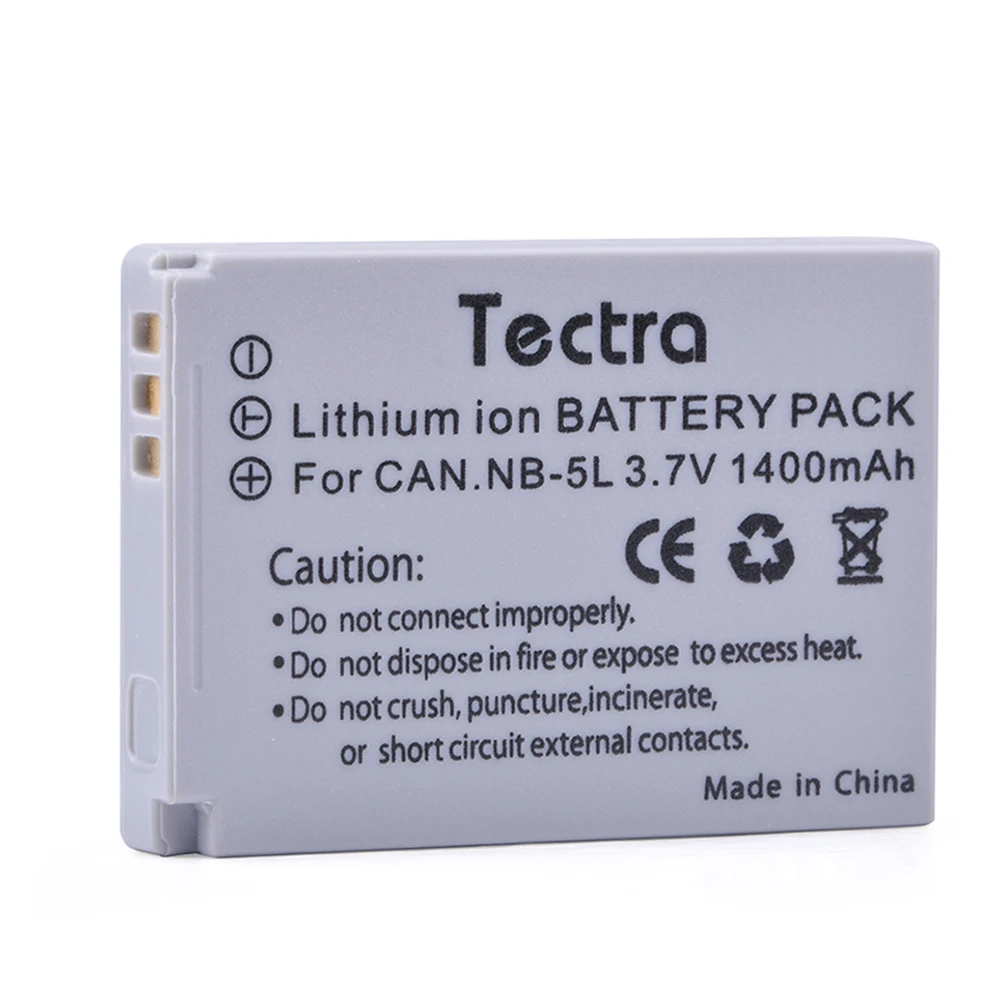 Tectra NB-5L NB5L Battery 3PCS for Canon PowerShot S100 S110 SD700 SD800 SD900 SD990 SX200 SX210 SX220 SX230