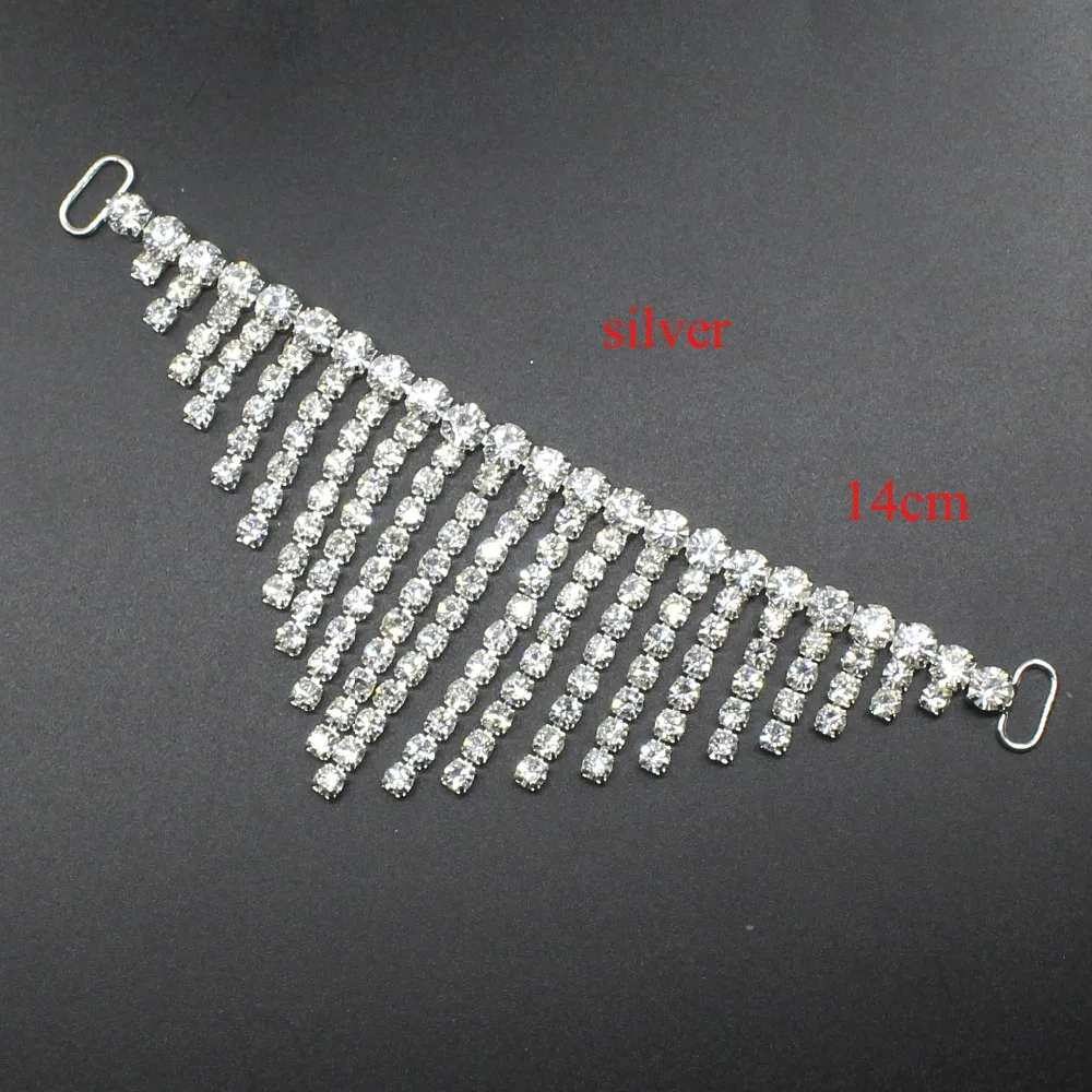 Hot! Rhinestone Bikini Connectors and Buckle, Stunning Look Metal Chain, Swimming Wear, Bikini Decoration, 140mm, 10Pcs