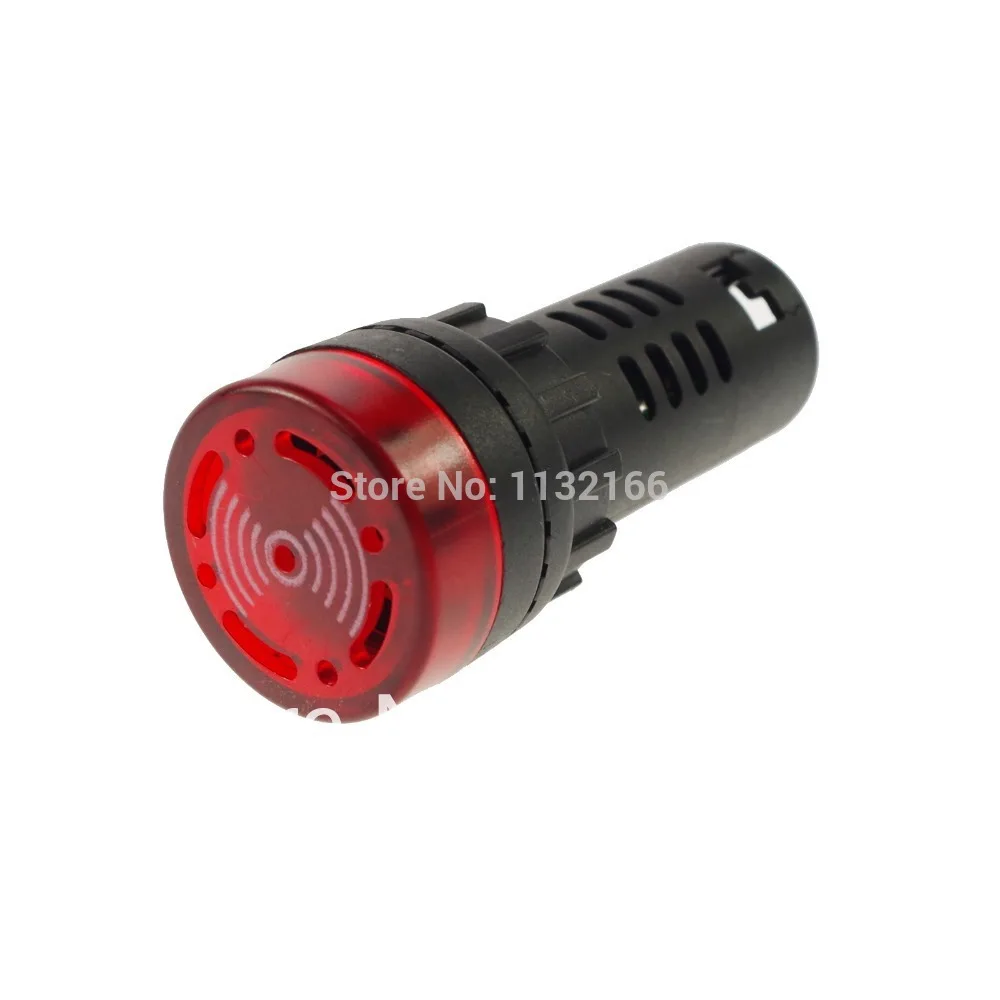 22mm Mount Diameter 12V 24V 110V 220V Red/Green/Yellow LED Power Indicator Light With Buzzer 60mm Height