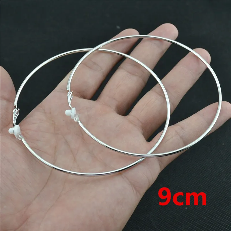 Clip-Ohrringe für Damen ohne Piercing, super groß, klein, großer Kreis, Roségold, Silber, Schwarz, Überzug, klassischer Trend, Übertreibung