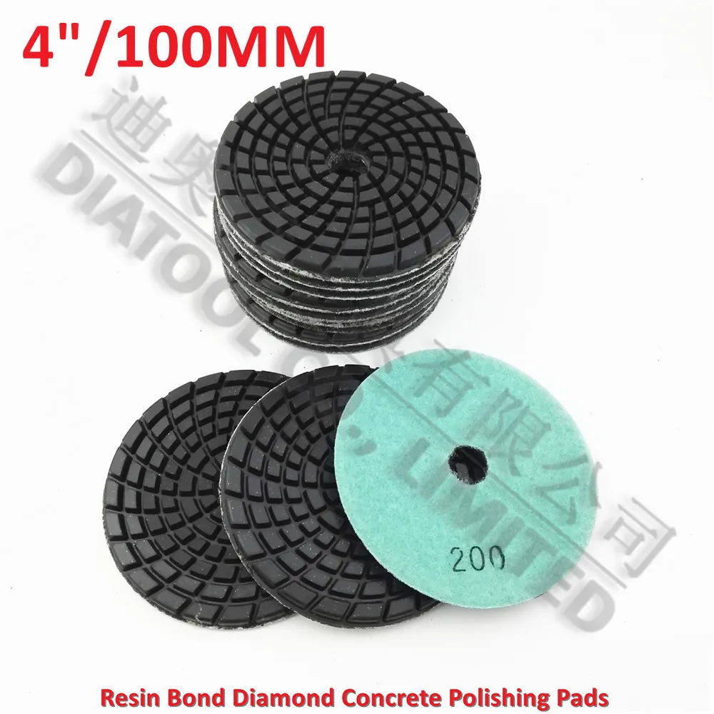 

DIATOOL 12pcs 4inch Diamond Resin Bond Concrete Polishing Pads #200 Renew Pads Beton Floor Renew Reparing Disk Dia 100mm