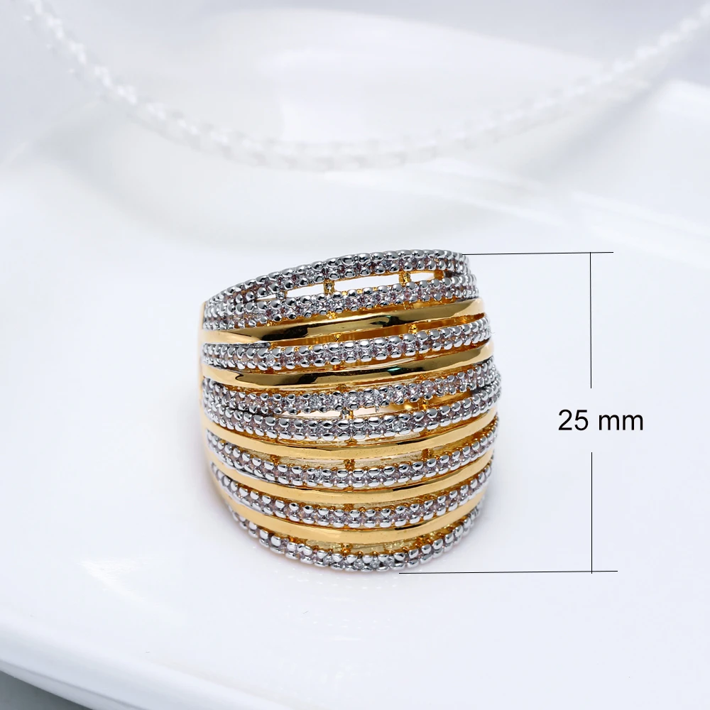 Very large ring full crystal luxury jewelry Hyperbole design jewellery trendy wide rings for women