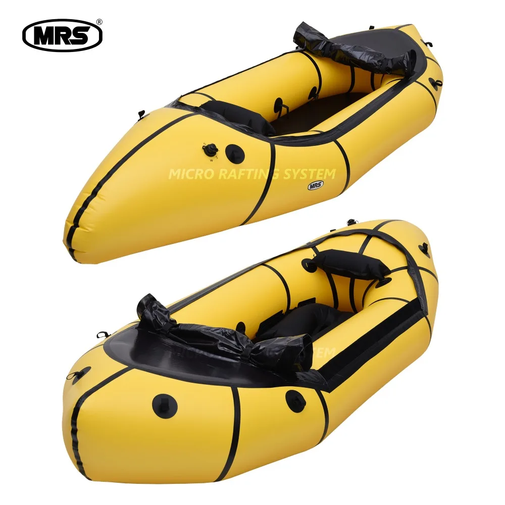 [MRS][Microraft ] yellow inflatable fishing packraft Kayak boat ultra-light with spraydeck