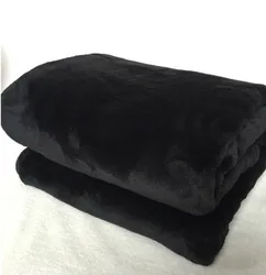 Solid Black Flannel Coral Fleece Blanket, Throw Blanket on Sofa, Travel, Adult, Kids Bedspreads Sheets, Christmas Present