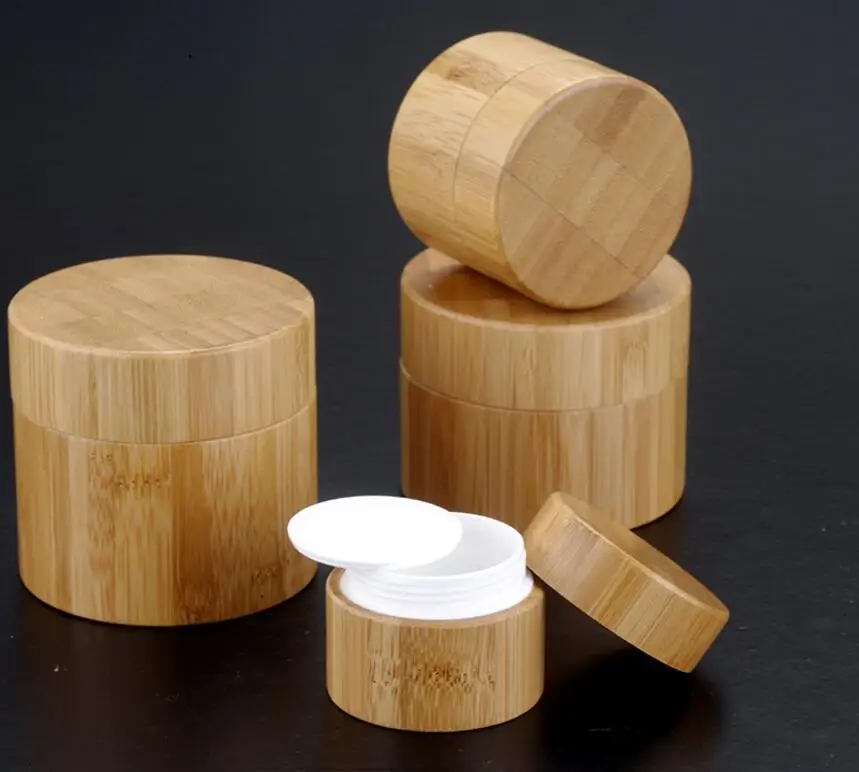 Wholesale 15-20G Wooden Jar with Plastic Inner PP Bottle , Bamboo Packing Jar 50pcs/lot