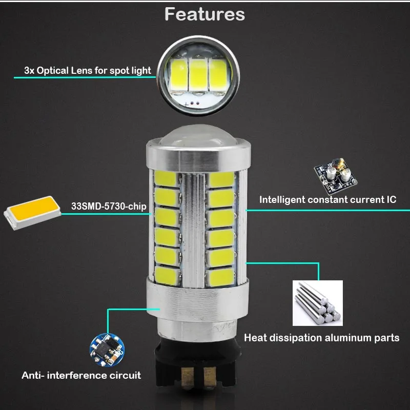 Gtinthebox Error Free PW24W PWY24W LED Bulbs For Audi BMW Volkswagen Turn Signal Light / Daytime Running Light DRL Amber White