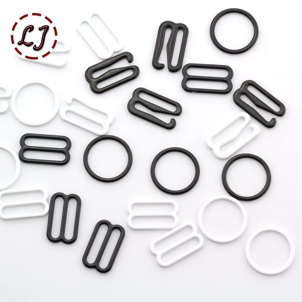 High quality 30pcs/lot 6mm 8mm painted white black type 0 8 9 metal bar Buckles clips for  Lingerie Adjustment accessories DIY