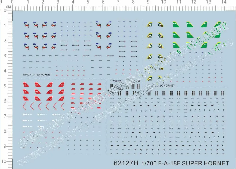 1/700 F/A-18F Super Hornet Carrier-based Fighter Markings Model Kit Water Slide Decal