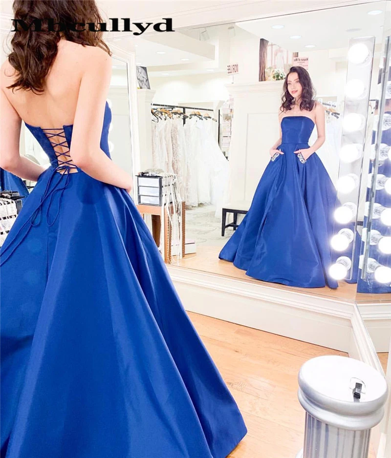 

Mbcullyd Royal Blue Ball Gown Evening Dresses with Crystal Pockets 2023 Formal Long Floor Length vestidos de fiesta de noche