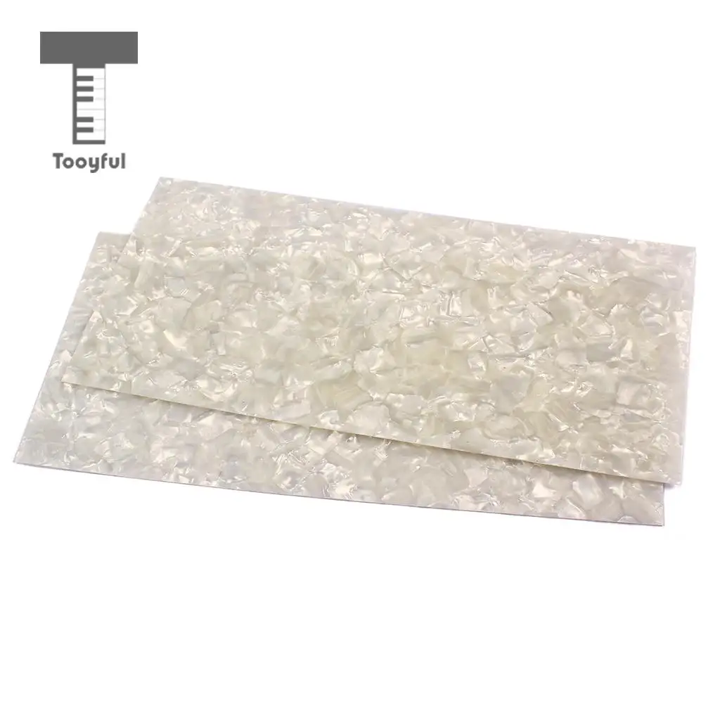 Tooyful 2 Pieces DIY Guitar Blank Material Purfling Sheet Head Veneer Shell White Pearl Guitar/Bass Decorative Accessory
