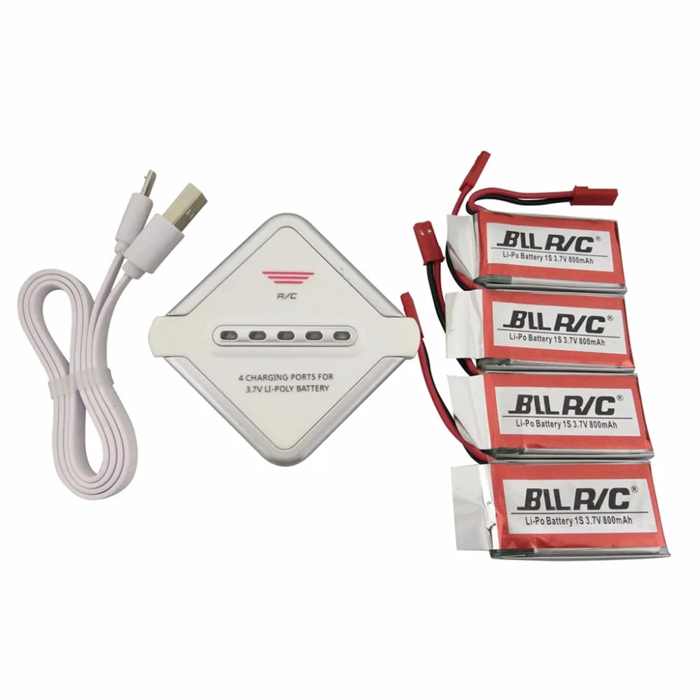 4PCS 3.7V 800mah Lithium Battery + 1 Charger 4 for MJX X400 X400W X800 X300C Sky Viper S670 V950HD V950str HS200W spare parts