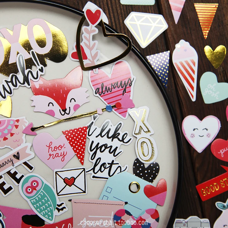 KSCRAFT 60 pc Felice Giorno di san valentino Cartoncino Tagli Morire per Scrapbooking Felice Planner/Card Making/Journaling Progetto