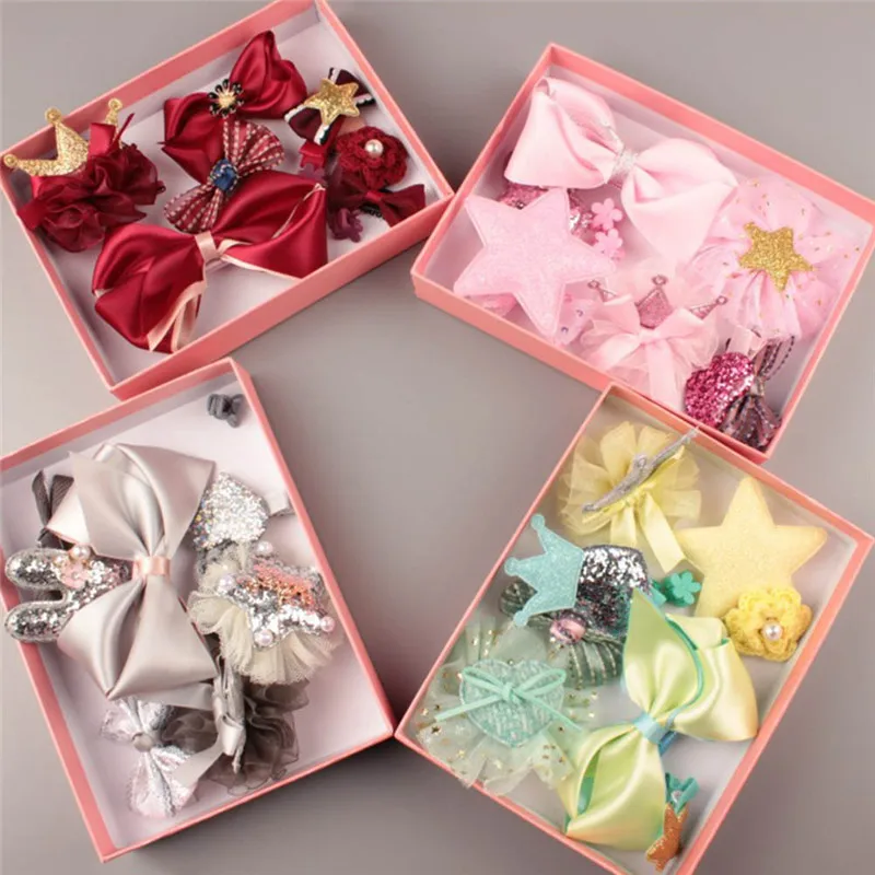 

Baby Headdress Set Girl Headband Baby Supplies Bow Knot Hairpin Hair Accessories Hair Rope Headwear Hair Clip Crown