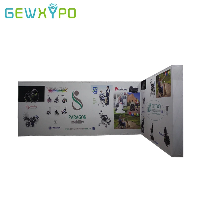 20ft High Quality Portable Straight Easy Fabric Pop Up Display Wall With Single Side Full Color Fabric Banner Printing(Optional)