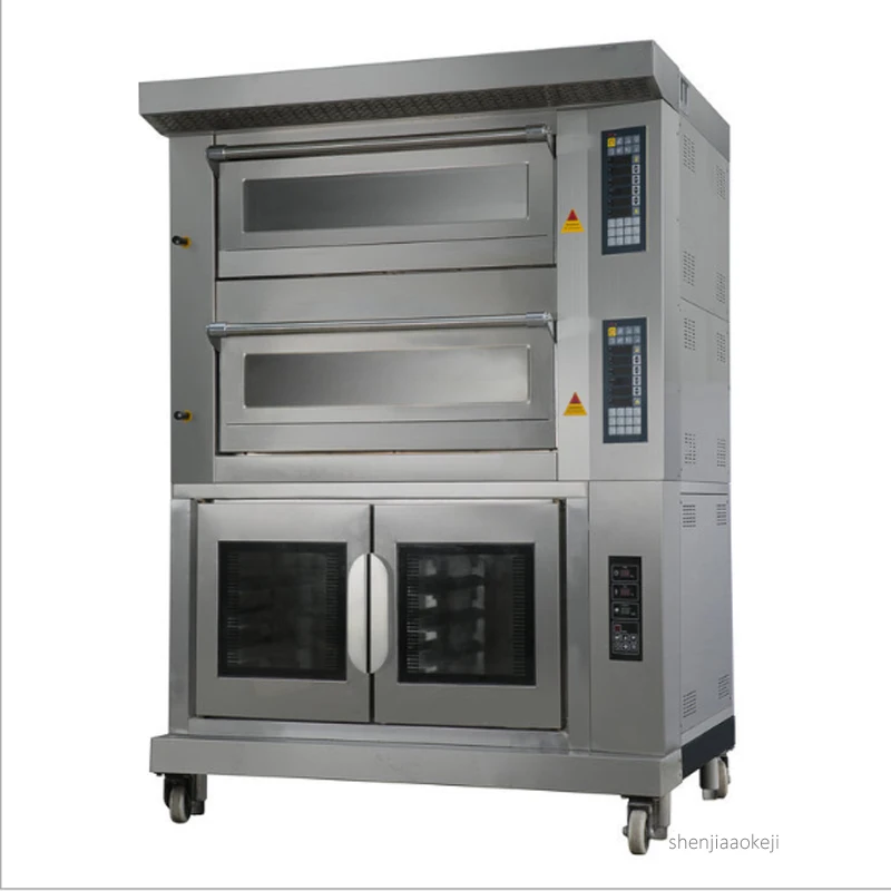 Commerciële Gas/Elektrische Oven 4 Trays Oven + 10 Trays Ferment Tank Multifunctionele Integratie Oven Brood/pizza/Taart Bakken Machine