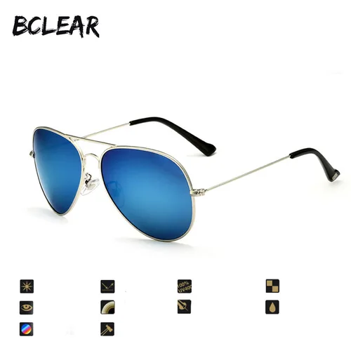 Imagen 1 del producto BCLEAR-gafas de sol polarizadas para hombre y mujer, lentes de sol unisex de alta calidad, clásicas, de doble puente, con espejo UV400, antirreflectantes, populares