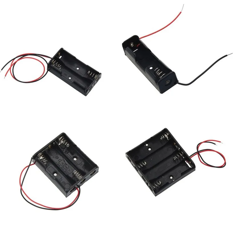 AA Size Power Battery Storage Case Box Holder Leads With 1 2 3 4 Slots drop shipping