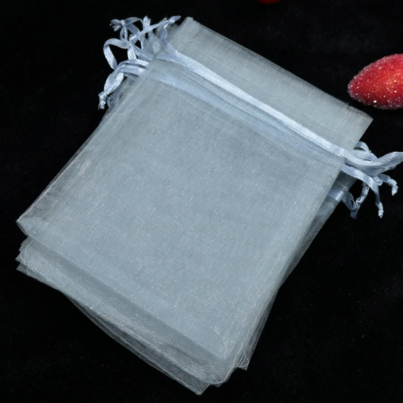 

Free Shipping 500pcs Grey Organza Bag 20x30cm Large Jewelry Cosmetics Boutique Gift Packaging Bags Christmas Organza Gift Bag