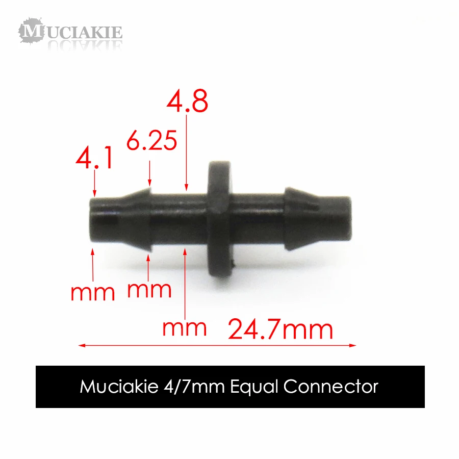 MUCIAKIE 30 sztuk 1/4 \'\'kolczasty łącznik Barb do podłączenia końca 1/4\'\' mikro rurki nawadniania kropelkowego złącze proste 4/7mm wąż