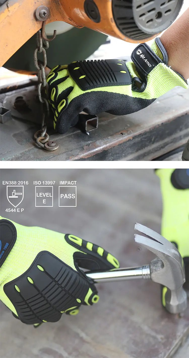 NMSafety 100% High Quality Anti Vibration New Mechanic Gloves Cut-Resistant Safety Hand Work Gloves