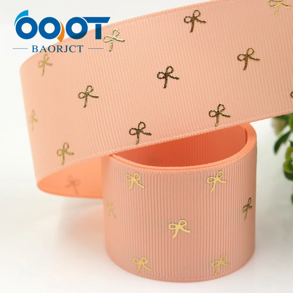 OOOT BAORJCT I-19424-1061,38mm,10yards Solid color hot stamping bow-knot grosgrain Ribbons,bow cap DIY accessories decorations
