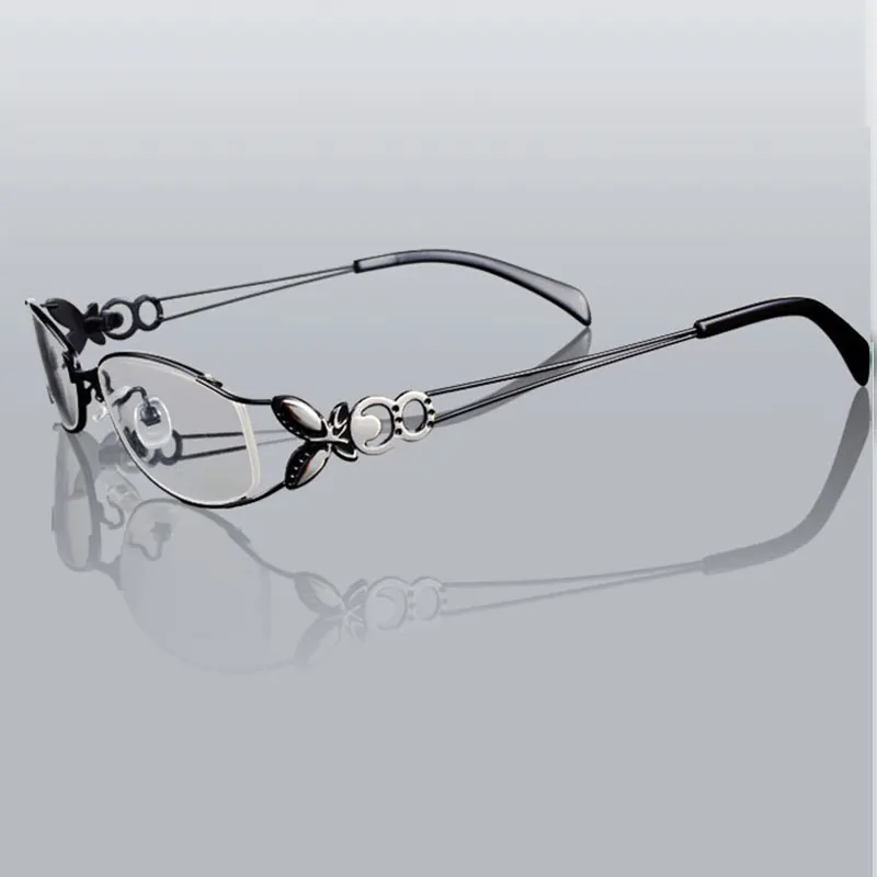Butterfly Alloy Elegant Women Glasses Frame Female Vintage Optical Glasses Plain Eye Box Eyeglasses Frames Myopia Eyewear