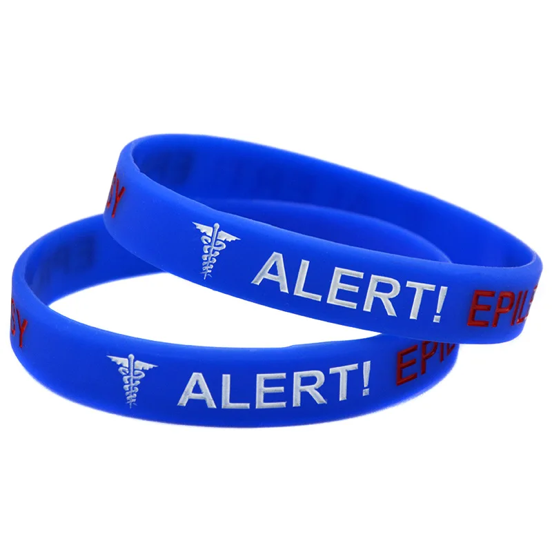 50 Stück Alarm-Epilepsie-Silikon-Armband für Erwachsene, medizinisches Armband für den Notfall, 4 Farben – Detail 7
