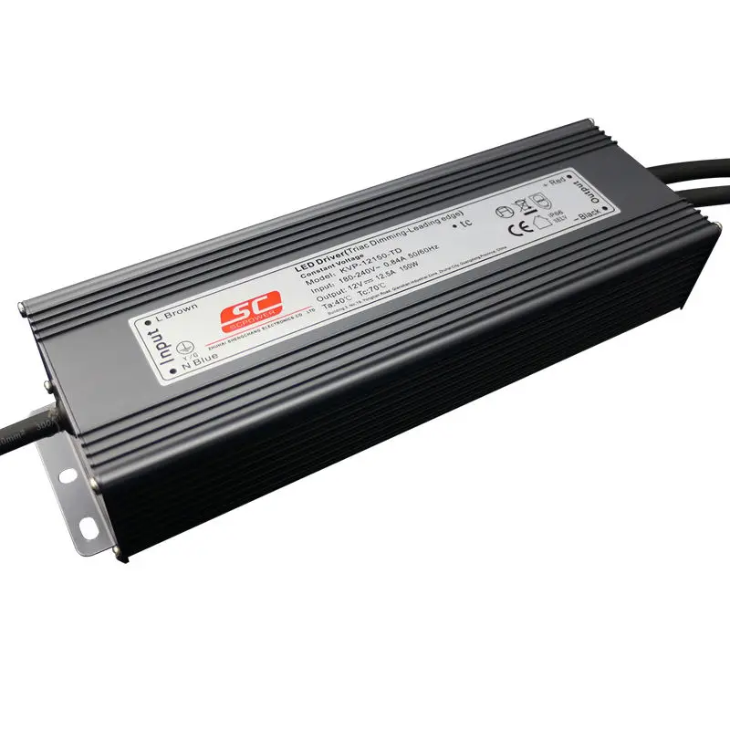 

12V 24v 150W Triac led driver dimmable driver power supply, AC90-130V/AC180-250V input, Waterproof IP66 12v lighting transformer