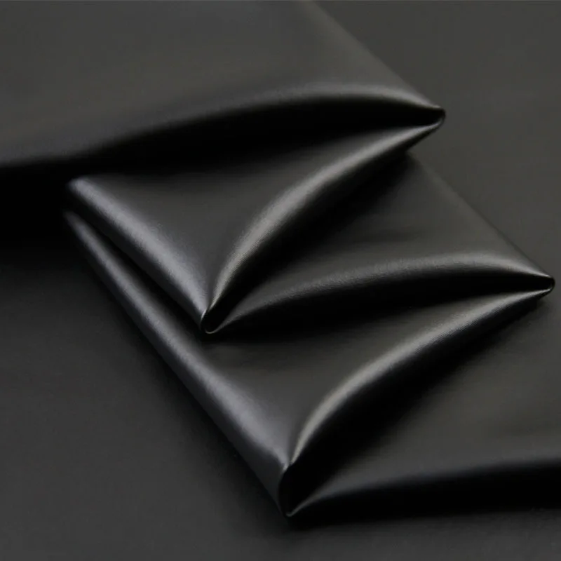 Good Black PU Leather Faux Leather Fabric 4-Side Elastic Bright Synthetic Leather Fabric Sewing Patchwork Diy Pants 69*50cm 1pcs