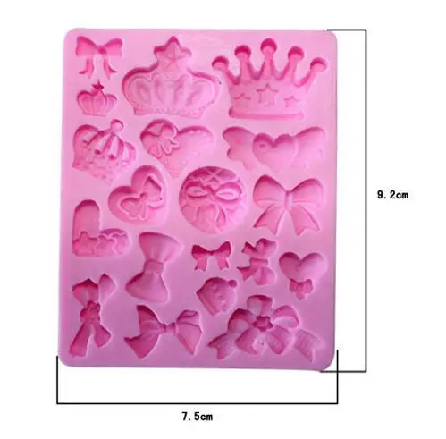 3D Various Crowns&Bows Shape Silicone Mold Fondant Mold Chocolate Sugar Lace Mold