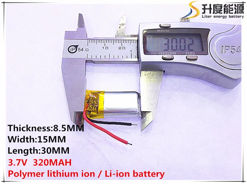 li-po 3.7V,320mAH,[851530] PLIB; polymer lithium ion / Li-ion battery for GPS,mp3,mp4,mp5,dvd,,model toy