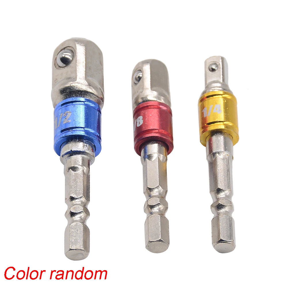 3pcs Hex Boor Power Bit Socket Drive Adapter extension Set 1/4 "3/8" 1/2 "Socket Bit Adapter hex Shank Met Vaste Kraag Ringen