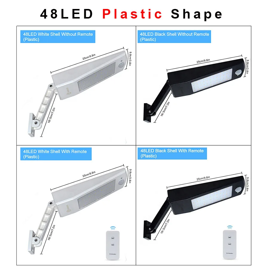 48/60 LED Wireless Solar Lights LED Outdoor Decor Waterproof PIR Motion Sensor Solar Wall Light For Garden Street Solar Lamps