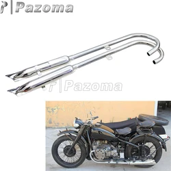 Motorcycle Fishtail Front & Rear Muffler 24HP 32HP Exhaust Mufflers Pipes For BMW Ural K750 M1 M72 R71 R12 Dnepr MT12 Sidecar