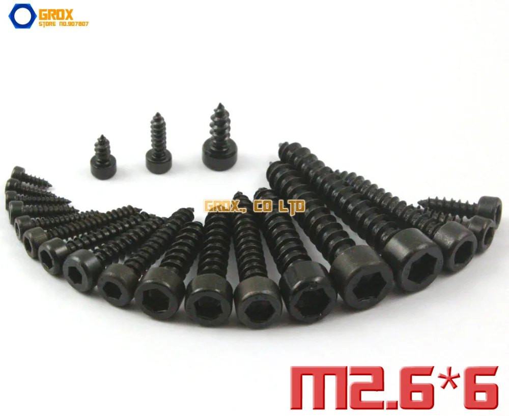 

200 Pieces M2x6mm 8.8 Grade Alloy Steel Hexagon Socket Cap Head Self Tapping Screw Model Screw