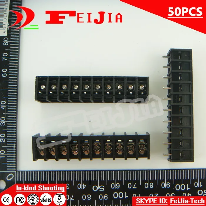 

50PCS 611-6.35-10P / 611 6.35mm 10Pin Barrier Terminal Block Screw Terminal Block Pitch 6.35mm Terminal Block Free Shipping