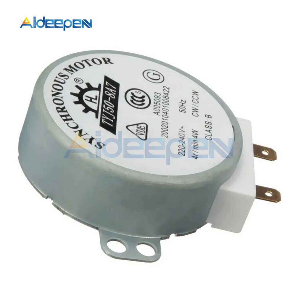 AC 220V-240V CW/CCW Microwave Turntable Turn Table Sincrono Synchronous Motor TYJ50-8A7 Vertical Turntable Motor d shafted 7