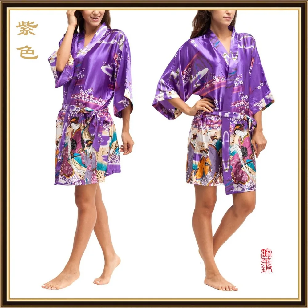 2016 Silk Kimono Robes For Women Satin Bathrobe Long Silk Robes For Bridesmaids Longue Femme Women Dressing Gown Bridesmaid Robe