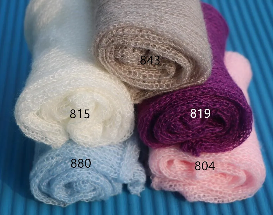 (60*40cm) Hand Knit mohair Wraps Newborn Photography Wraps Baby Shower Gift Newborn Props