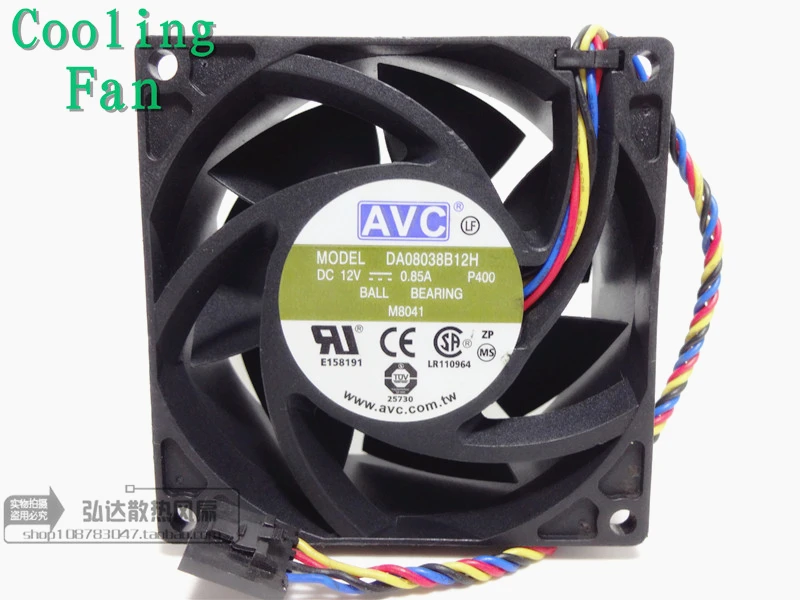 

AVC DA08038B12H P400 Server Cooling Fan DC 12V 0.85A 80x80x38mm 4-Wire