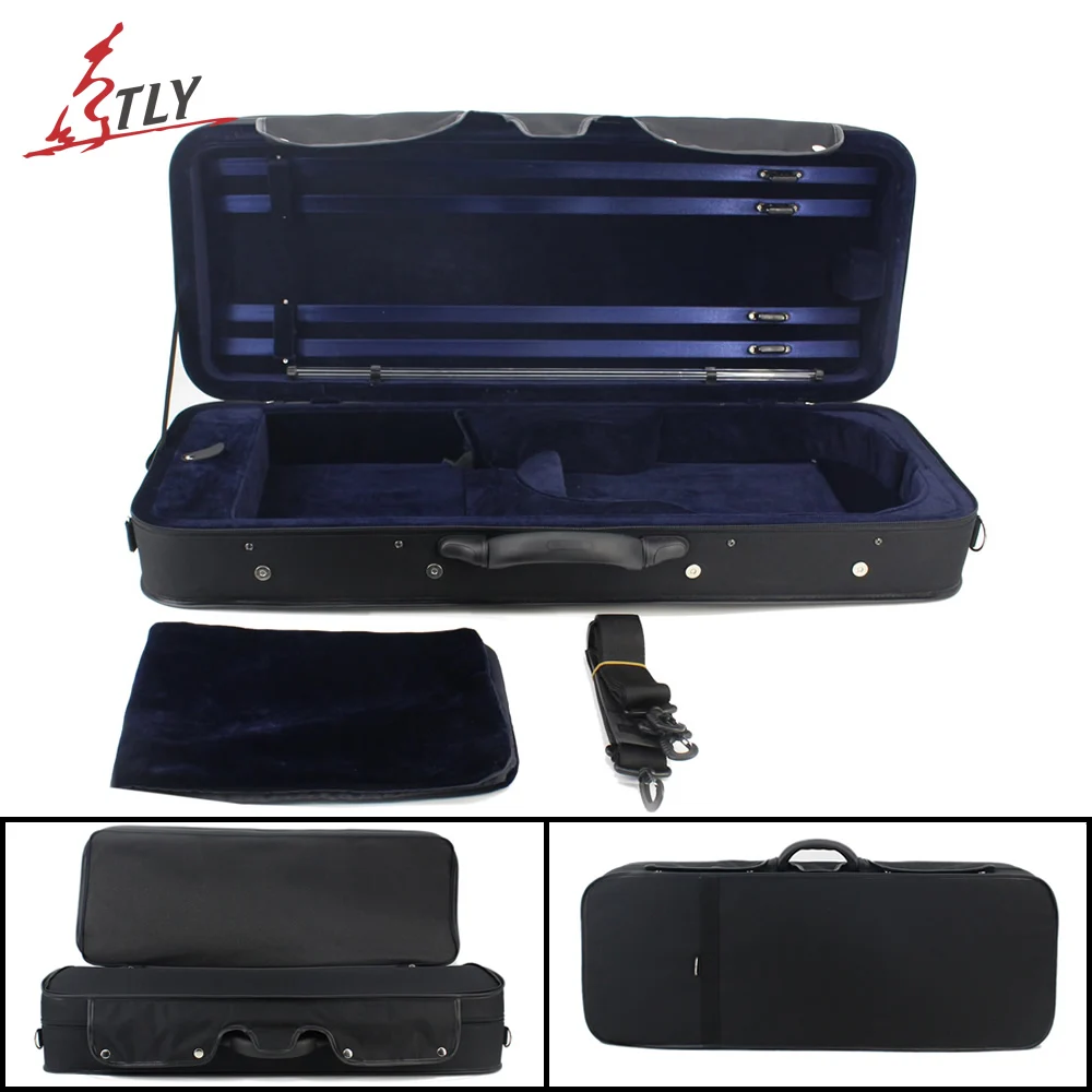 TONGLING Black Canvas Shockproof Portable Light Viola Case for 15-16.5\