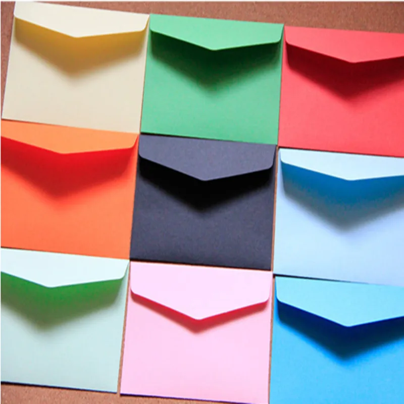 100pcs/set Vintage 11*8cm small colored Pearl blank mini paper envelopes wedding invitation envelope /gilt envelope/12 color