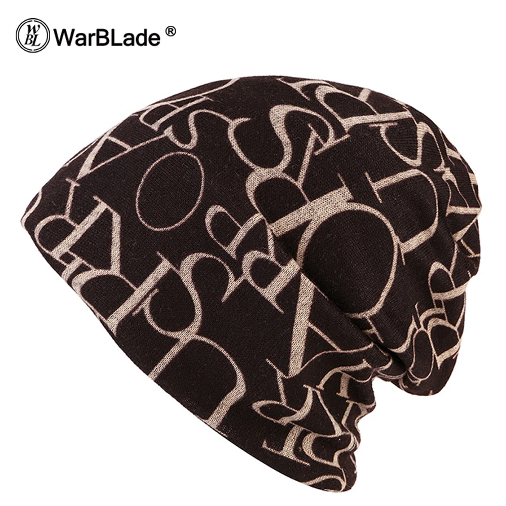 1 PC Fashion New Women Spring Autumn Causal Beanies Scarf Star Letter Pattern Female Warm Hat Caps 3 Usages Headwear