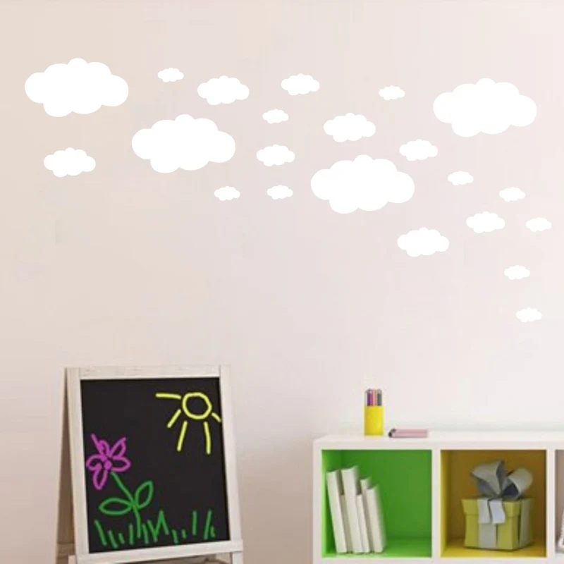 Set of 22 x CLOUDS cloud decal sticker vinyl wall art nursery kids child room 20 Color Choose