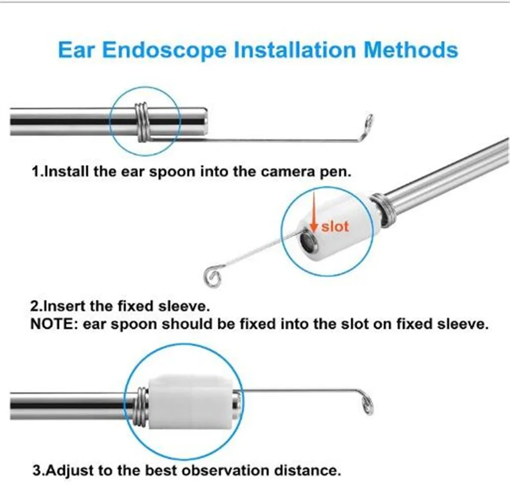 WIFI/USB Ohr Reinigung USB Endoskop 5,5mm Visuelle Ohr Löffel Earpick Otoskop Kamera